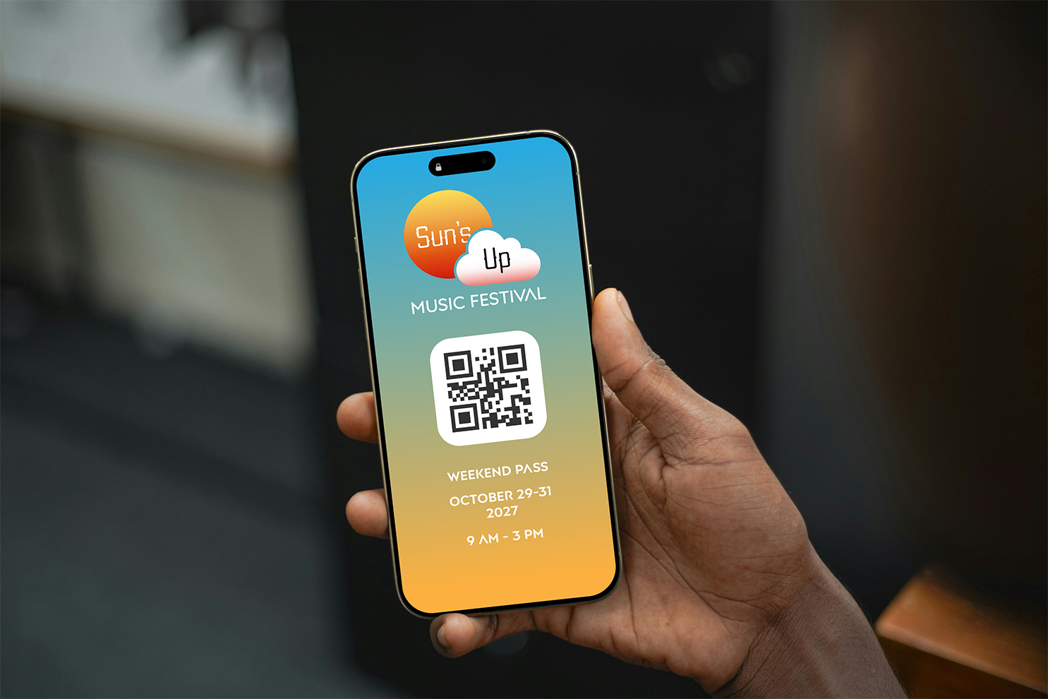 Free Hand Holding iPhone 16 Pro Mockup